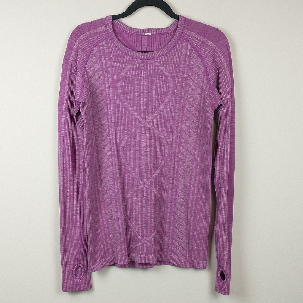 Lululemon Rest less Pullover Womens 10 Heathered Ultra Violet Long Sleeve